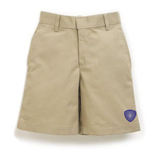 Load image into Gallery viewer, Boys Flat Front Shorts w/ Desert Christian Embroidered Logo Grades K-12
