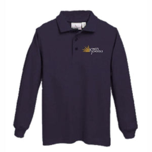 Long sleeve Knit Polo w/ Kings Embroidered Logo Grades K-8