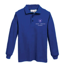 Load image into Gallery viewer, Long Sleeve Knit Polo w/ Desert Christian Embroidered Logo Grades K-12
