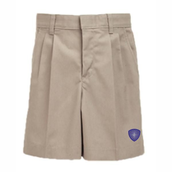 Boys Pleated Shorts w/ Desert Christian Embroidered Logo Grades K-12
