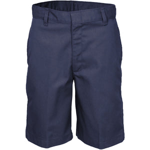 Boy's Navy Twill Flat Front Shorts Grades K-8