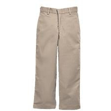 Boys Khaki Flat Front Twill Pants Grades 9-12