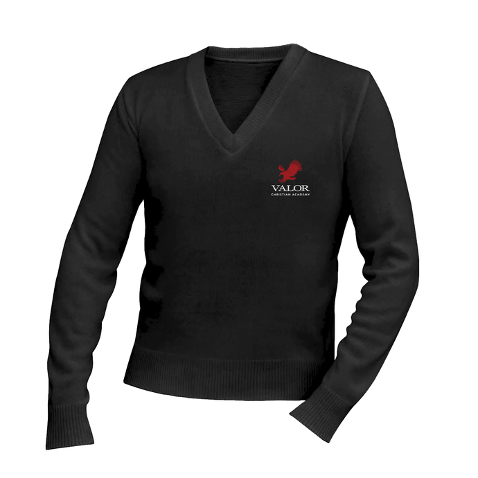 V-Neck Sweater w/ Valor Embroidered Logo Mandatory for Chapel Grades K-8