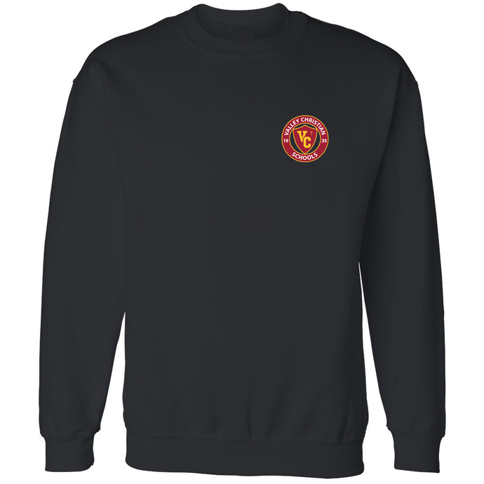 Crewneck Sweatshirt w/Valley Christian Cerritos Fiberlok Logo Grades TK-12