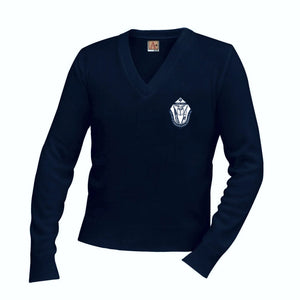 Boys V-Neck Sweater w/ Our Lady of Guadalupe Embroidered Logo Mandatory For Mass Grades PK-8