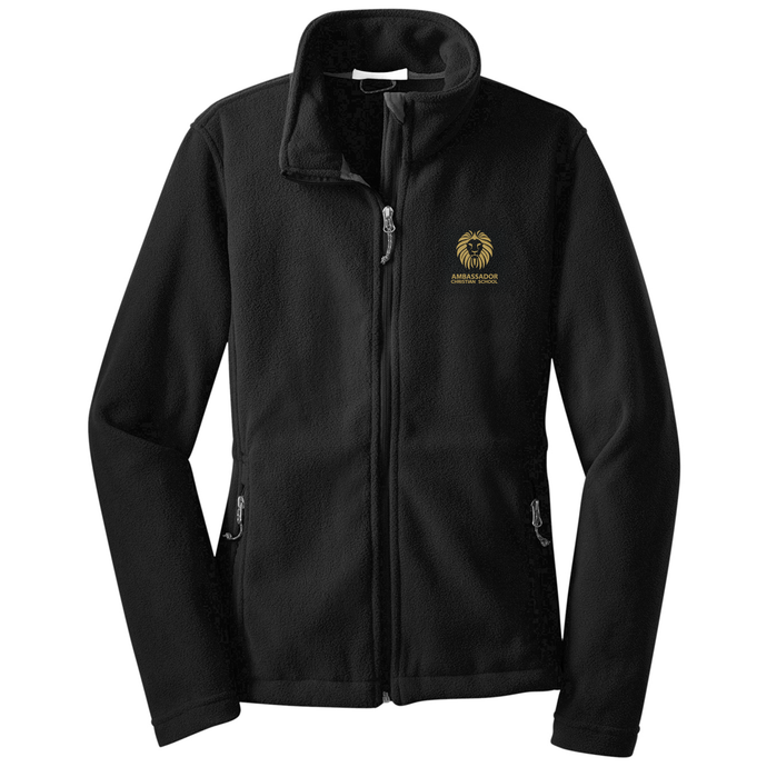 Women's Full Zip Polar Fleece W/ Ambassador Christian School Embroidered Logo Grades 6-12