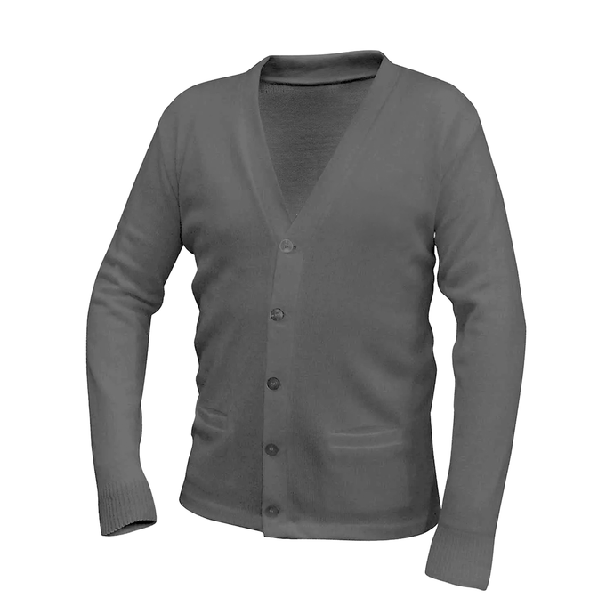 Gray Cardigan Sweater w/ The Academy Preschool Fiberlok Logo