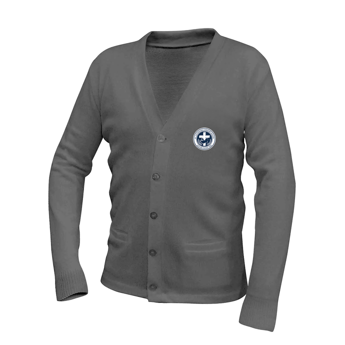 Grey Cardigan w/ St. Catherine Fiberlok Logo