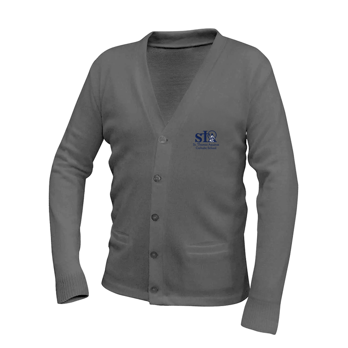 Girls Cardigan Sweater w/ St. Thomas Embroidered Logo Mandatory for Mass Grades TK-8