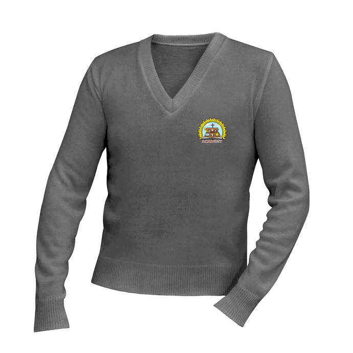 V-Neck Sweater w/ The Academy Preschool Fiberlok Logo