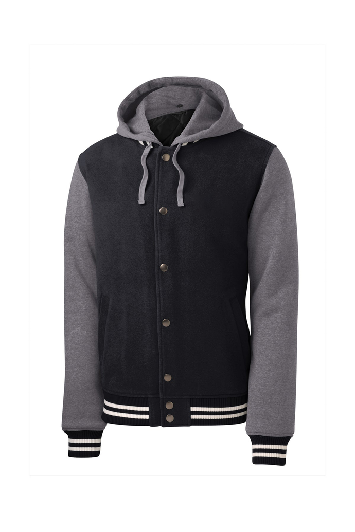Hooded Heavy Baseball Jacket w/Xavier Embroidered Logo Grades 9-12