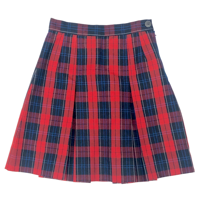 Riviera Hall 2 Pleat Plaid Skirt Grades 5-8