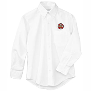 Girls Long Sleeve Oxford Shirt w/ Holy Innocents Embroidered Logo Mandatory Daily Grades 5-12