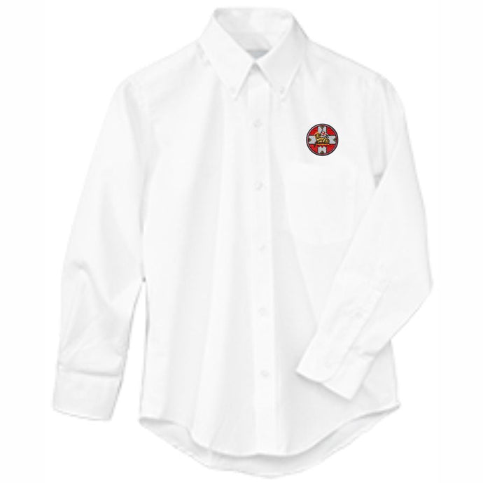 Girls Long Sleeve Oxford Shirt w/ Holy Innocents Embroidered Logo Mandatory Daily Grades 5-12