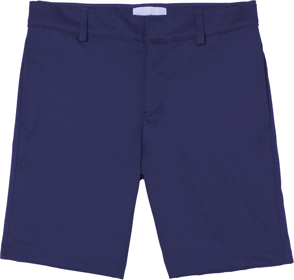 Navy Performance Flat Front Shorts