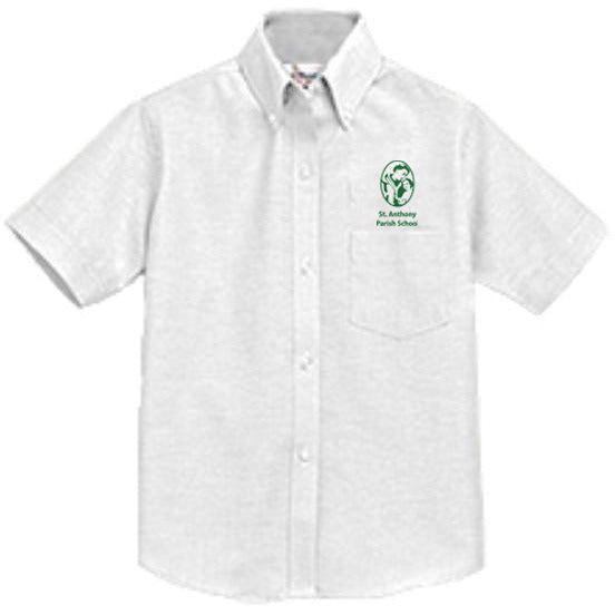 Short Sleeve Oxford Shirt w/ St. Anthony Elementary School logo