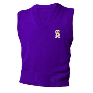 Boys Purple Vest w/ St. Anthony Parish School logo Mandatory Grades TK-8