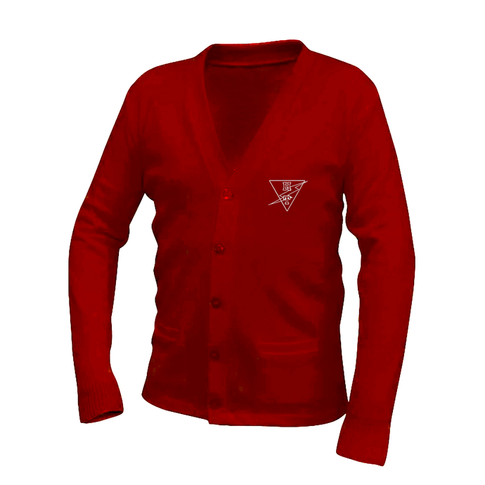 Girls Cardigan Sweater w / Holy Trinity Embroidered Logo Mandatory Grades K-8