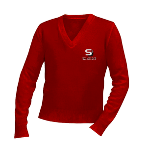 V-Neck Sweater w/ St. John's Lutheran Embroidered Logo Grades K-8