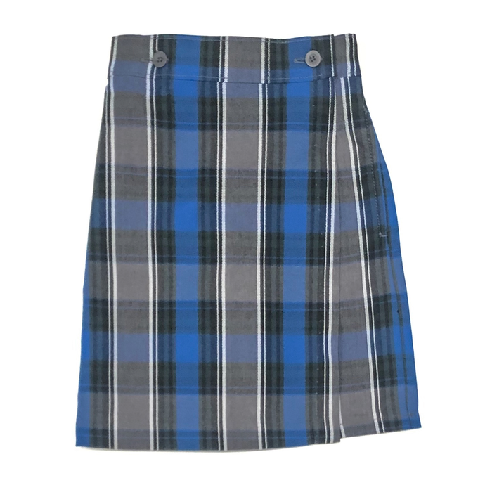 Girls Plaid Wrap Skort with Embroidered Logo Grades K-12