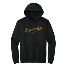 Load image into Gallery viewer, Black Hooded Sweatshirt w/ Large San Pedro Logo
