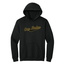 Load image into Gallery viewer, Black Hooded Sweatshirt w/ Large San Pedro Logo
