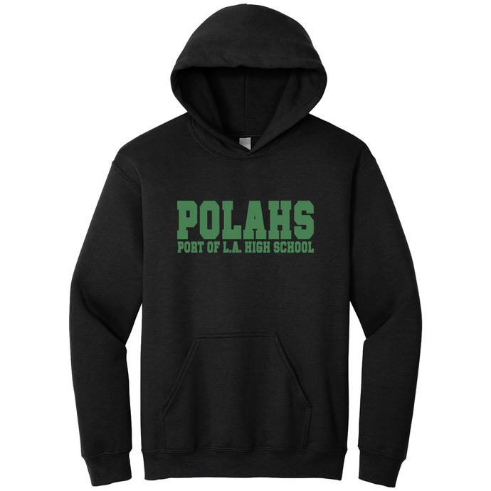 Hooded Sweatshirt w/ POLAHS Large Green Heatseal Logo