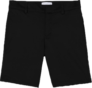 Boys Black Twill Flat Front Shorts