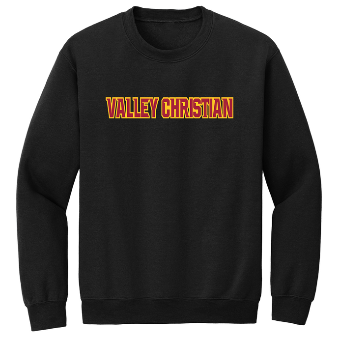 Crewneck Sweatshirt w/Valley Christian Cerritos Large Heat Seal Logo Grades TK-12