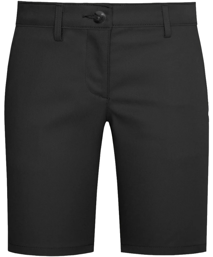 Girls Black Twill Flat Front Shorts Grades TK-12