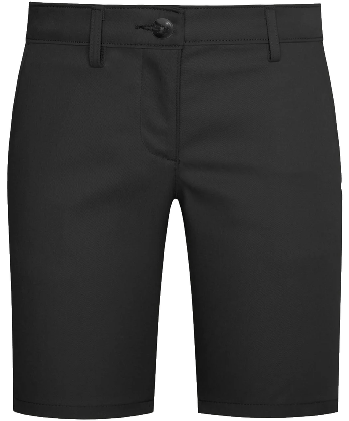 Girls Black Twill Flat Front Shorts Grades PS-12