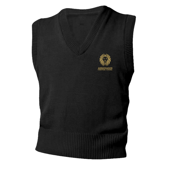 Sweater Vest W/ Ambassador Christian School Embroidered Logo Grades 6-12