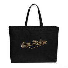 Load image into Gallery viewer, Black Wide Tote Bag w/ San Pedro Logo
