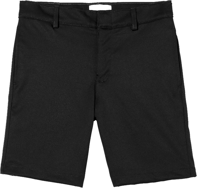 Boys Black Performance Flat Front Shorts