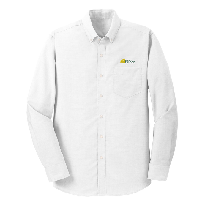 Long Sleeve Oxford Shirt w/ Kings Embroidered Logo Optional for Dress Grades K-8