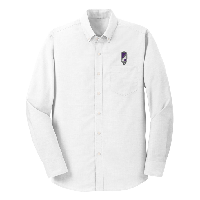 Basic Long Sleeve Oxford Shirt w/ St. Anthony High Embroidered Logo Mandatory for Mass Grades 9-12