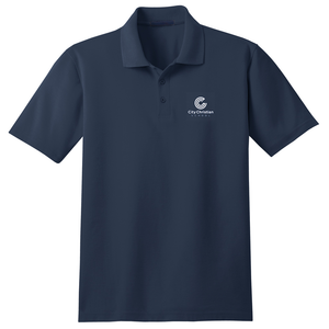 Basic Knit Polo w/ City Christian Fiberlok Logo