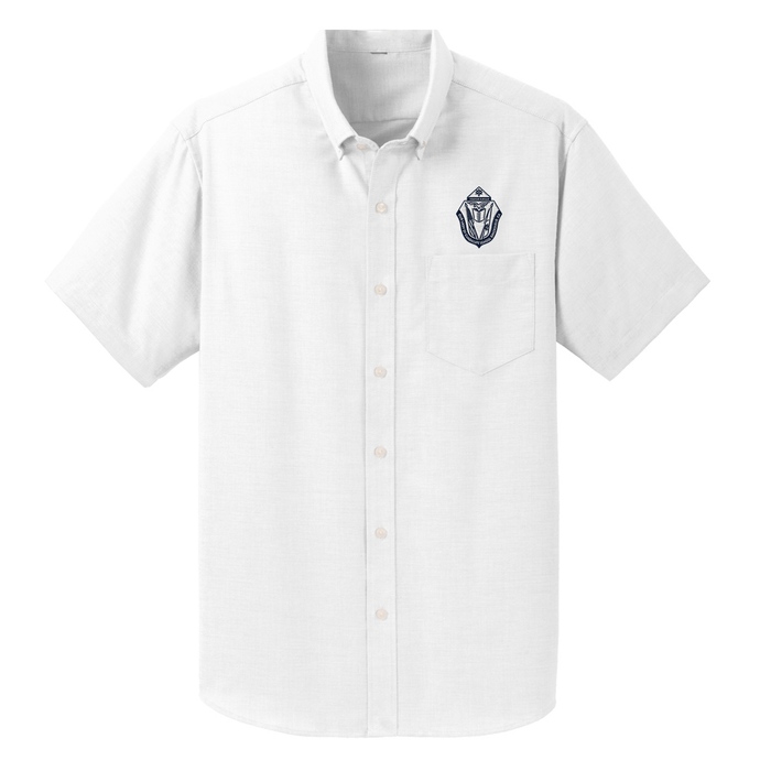 Girls Basic Short Sleeve Oxford Shirt w/ Our Lady of Guadalupe Embroidered Logo Mandatory For Mass Grades 6-8