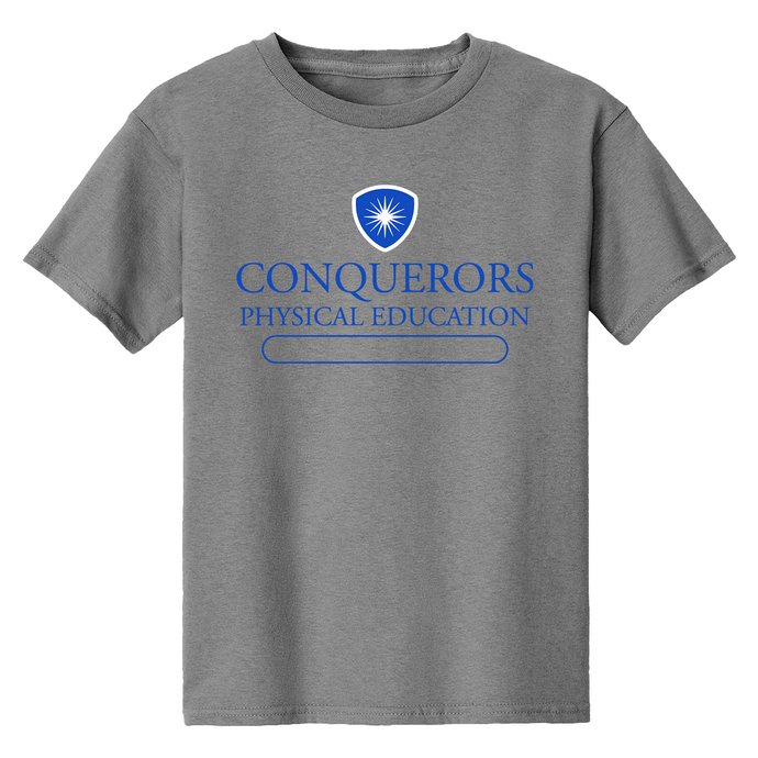 Dri Fit Grey PE Shirt w/ Desert Christian Heatseal Logo Grades 5-9