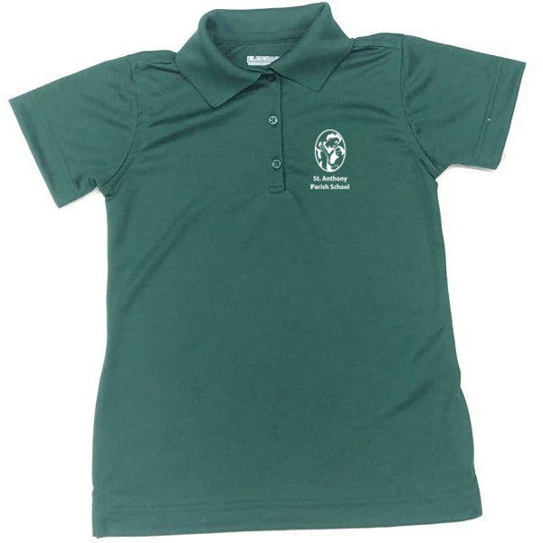 Girls Fitted Dri Fit Polo w/ St. Anthony Elementary School logo