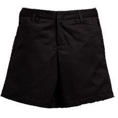 Girls Black Twill Flat Front Shorts Grades K-8