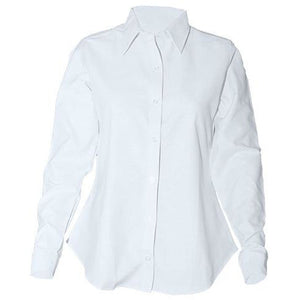 Girls Fitted Long Sleeve Oxford Shirt w/ No Logo Mandatory for Mass Grades 9-12