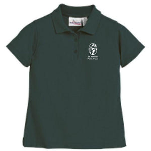 Girls Fitted Knit Polo w/ St. Anthony Elementary School logo