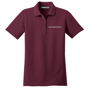 Girls Fitted Knit Polo Carlthorp School w/ Logo