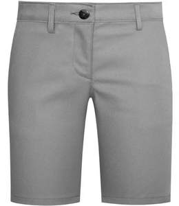 Girls Grey Twill Flat Front Shorts Grades 9-12