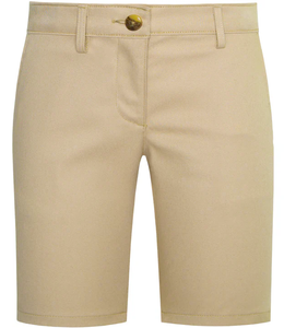Girl's Khaki Twill Flat Front Shorts Grades K-6