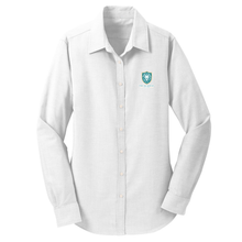 Load image into Gallery viewer, Girls Fitted Long Sleeve Oxford Shirt w/ The Academy of RB Fiberlok Logo

