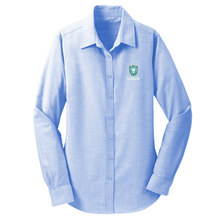 Load image into Gallery viewer, Girls Fitted Long Sleeve Oxford Shirt w/ The Academy of RB Fiberlok Logo
