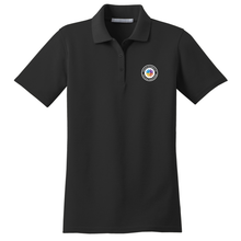 Load image into Gallery viewer, Girls Fitted Knit Polo w/ CAAT Elementary School Grades TK-8 Heatseal Logo
