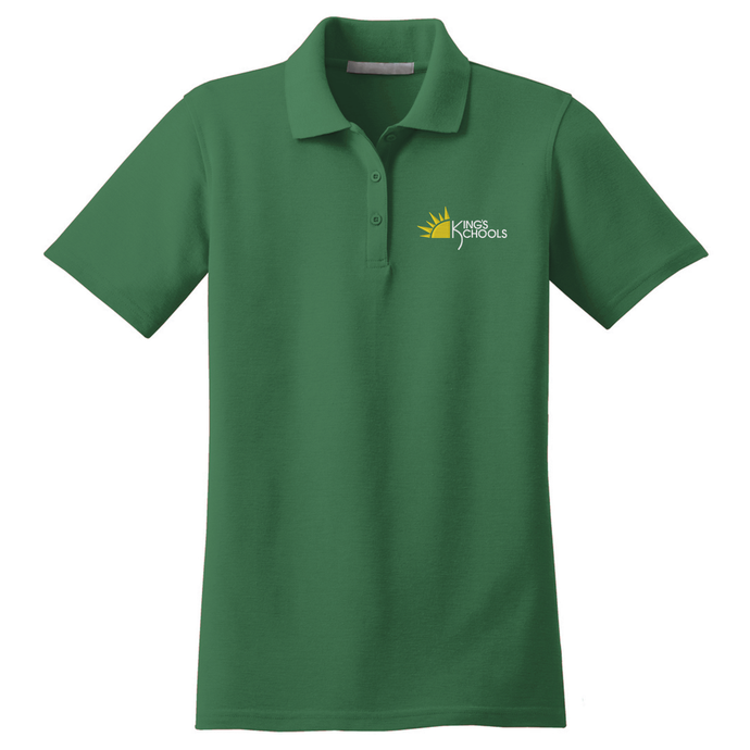 Girls Fitted Green Dri-fit Polo w/ Kings Embroidered Logo Grades K-8